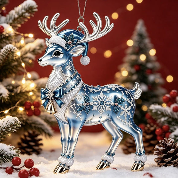 Elf Deer Party Festival 2D Acrylic Keychain Pendant – Christmas Hanging Ornament for Christmas Tree & Holiday Decor, 8cm Tall - Multi - Size D