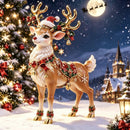 Elf Deer Party Festival 2D Acrylic Keychain Pendant – Christmas Hanging Ornament for Christmas Tree & Holiday Decor, 8cm Tall - Multi - Size G-7