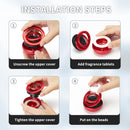 Black Solar-Powered Rotating Car Air Freshener: Space-Themed Dashboard Decor with Ocean Scent & 16 Cologne Pads-4