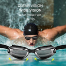 Black Swim Goggles Set with Cap, Nose Clip, Earplugs & Case: Anti-Fog UV Protection for Men & Women-7