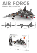 Christmas gift J-15 Carrier-Based Fighter Jet Building Blocks Set, 272 Pieces Military Aircraft Model Kit for Kids Aged 6+ & Enthusiasts（J15 carrier aircraft）-3