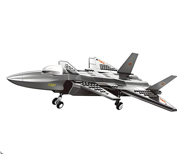 Christmas gift J-20 Stealth Fighter Jet Building Blocks Set, 229 Pieces Military Aircraft Model Kit for Kids Aged 6+ & Enthusiasts（J20 fighter）