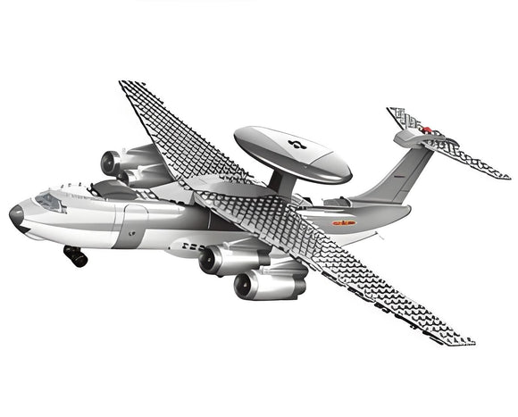 Christmas gift KJ2000 Airborne Early Warning Aircraft Building Blocks Set, 199 Pieces Military Model Kit for Kids Aged 6+ & Enthusiasts（KJ2000 early warning aircraft）