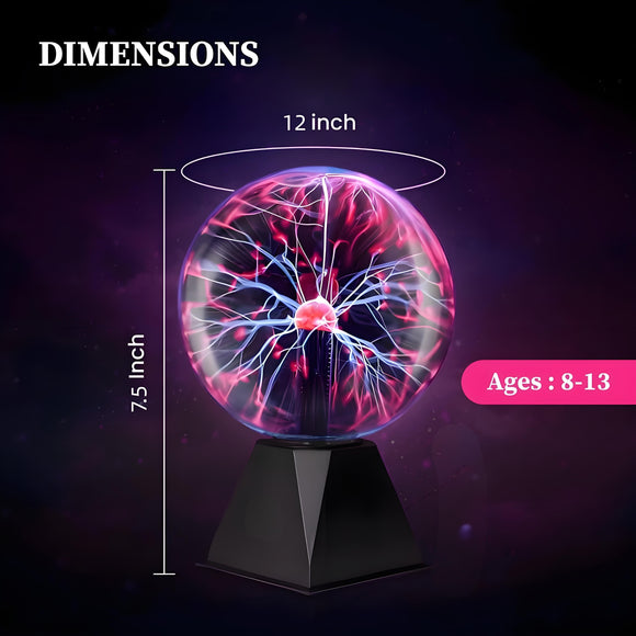 Plasma Ball Lamp - Touch & Sound Sensitive USB-Powered Globe for Decor, Parties & STEM Learning (4 Inch) | Other sizes Available in Store