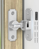90/180 Degree Barn Door Lock, Safety Flip Lock, Adjustable Sliding Door Latch for Bathroom, Wardrobe, Bedroom & Garden Door, Spacers Included, 1Pack (silver)-1
