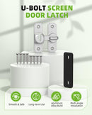 90/180 Degree Barn Door Lock, Safety Flip Lock, Adjustable Sliding Door Latch for Bathroom, Wardrobe, Bedroom & Garden Door, Spacers Included, 1Pack (silver)-3