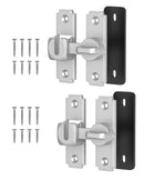 90/180 Degree Barn Door Lock, Safety Flip Lock, Adjustable Sliding Door Latch for Bathroom, Wardrobe, Bedroom & Garden Door, Spacers Included, 1Pack (silver)-10