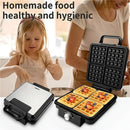 Waffle Makers & Irons, 1500W Waffle Machine with Double~sided Heating, Coating, Temperature Control, Led Light, Easy Clean(black)-4