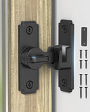 90/180 Degree Barn Door Lock, Safety Flip Lock, Adjustable Sliding Door Latch for Bathroom, Wardrobe, Bedroom & Garden Door, Spacers Included, 1Pack (black)-1