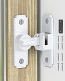 90/180 Degree Barn Door Lock, Safety Flip Lock, Adjustable Sliding Door Latch for Bathroom, Wardrobe, Bedroom & Garden Door, Spacers Included, 1Pack (White)-1