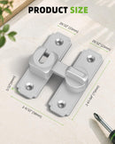 90/180 Degree Barn Door Lock, Safety Flip Lock, Adjustable Sliding Door Latch for Bathroom, Wardrobe, Bedroom & Garden Door, Spacers Included, 1Pack (White)-2