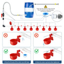 57 Pcs Automatic Chicken Waterer System Set, Chicken Watering Kit with 8 Water Cups & Float Valve, Poultry Water System for Chickens, Ducks & Quail – Bucket Not Included(red)-4