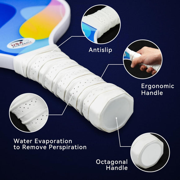 Pickleball Paddle Set with 4 Balls – Fiberglass Surface, Lightweight Grip | Indoor & Outdoor Play