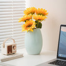 Modern Ceramic Vase Set (3-Piece): Minimalist Home Decor for Living Room Flower Arrangements (Blue) | Other Styles Available in Store-7