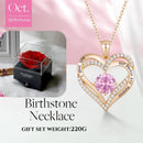 Forever Love Heart Birthstone Necklace: 925 Sterling Silver Personalized Jewelry for Mom, Wife, Friend with 12 Month Stone Options（pink diamond,October）-4