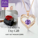 Forever Love Heart Birthstone Necklace: 925 Sterling Silver Personalized Jewelry for Mom, Wife, Friend with 12 Month Stone Options（purple diamond,February）-4