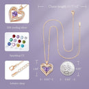 Forever Love Heart Birthstone Necklace: 925 Sterling Silver Personalized Jewelry for Mom, Wife, Friend with 12 Month Stone Options（purple diamond,February）-5