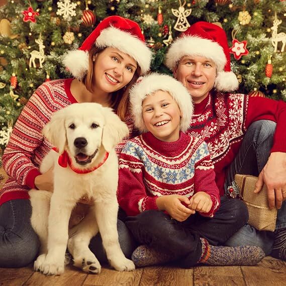 3Pack Christmas Santa Hats for Adults - Extra Thicken Velvet Santa Claus Hats for Women Men Fluffy Plush Xmas Hats Christmas Party Supplies New Year's Eve Party Hats for Adults Teenagers