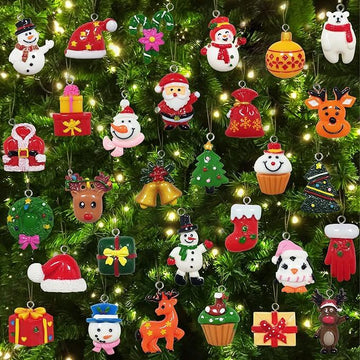 60pcs Mini Christmas Ornaments for Mini Tree Decorations Small Christmas Ornaments Resin Miniatures for Craft Christmas Decor