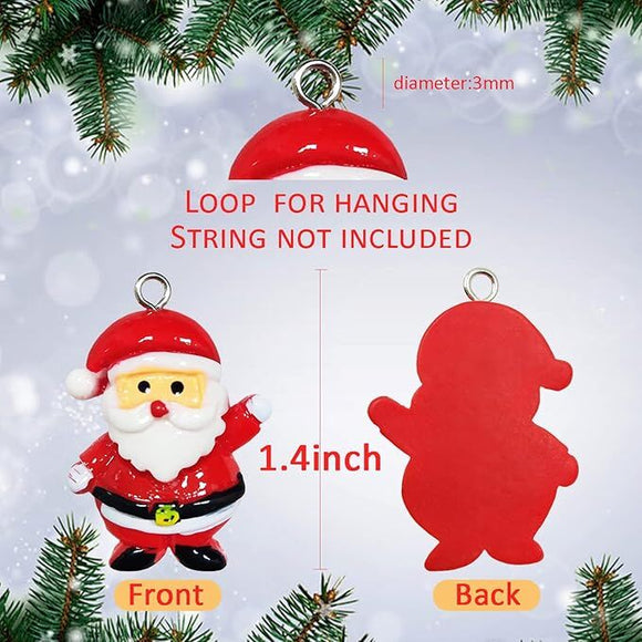 60pcs Mini Christmas Ornaments for Mini Tree Decorations Small Christmas Ornaments Resin Miniatures for Craft Christmas Decor