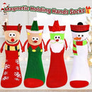 4 Pairs Christmas Socks, Crazy Holiday Hand Holding Socks Funny Christmas Stocking Stuffers-2