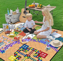 Waterproof Picnic Blanket with Flying Chess Game: 80''x80'' Extra Large, Foldable for Australian Camping, Beach & Family Gatherings-5