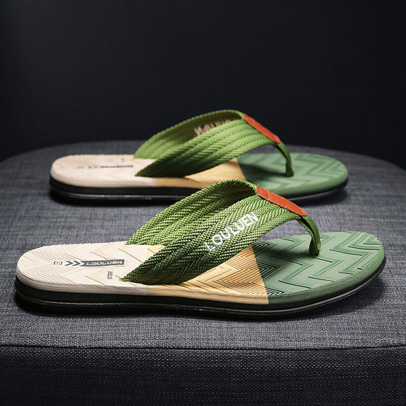Men's Flip Flops with EVA-PVC Dual Sole, Green for Comfort & Style for Summer Beach & Daily Wear(45)