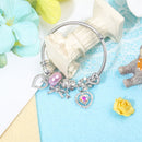 Cute Heart-shaped Beaded Bracelet with Rhinestones(20cm)-5