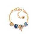 Colorful Leaf Moon Star Pendant Versatile Gold Bracelet(16cm)-1