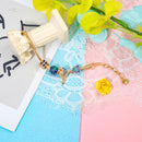 Colorful Leaf Moon Star Pendant Versatile Gold Bracelet(18cm)-5