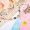 Colorful Leaf Moon Star Pendant Versatile Gold Bracelet(21cm)-6