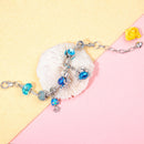 Cartoon Ocean Theme Bracelet with Octopus, Jellyfish, Crab Charms & Crystal Rhinestone Beads(18cm)-4