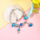 Cartoon Ocean Theme Bracelet with Octopus, Jellyfish, Crab Charms & Crystal Rhinestone Beads(20cm)-2