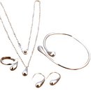 Women's Silver Needle Jewelry Set (4 pcs)-1