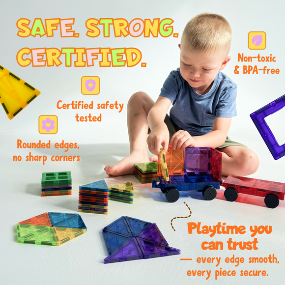 Hundred And Two Pieces Magnetic Tiles Building Set