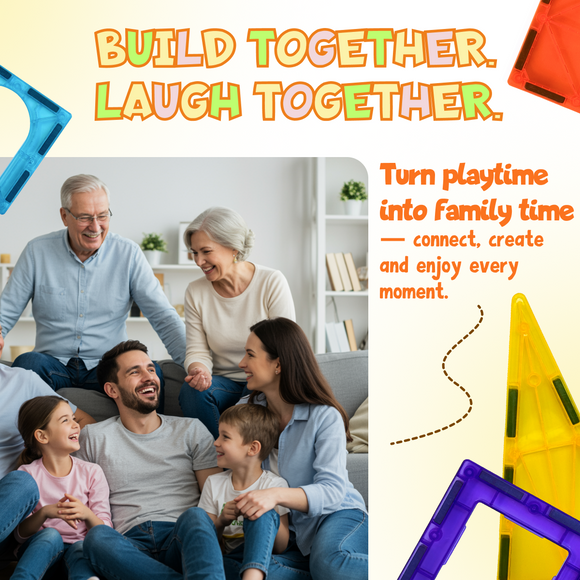Hundred And Two Pieces Magnetic Tiles Building Set