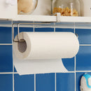 Stainless Steel No-punch Roll Paper Rack for Kitchen Cabinet Cling Film Storage Rack-Silver-2