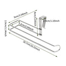 Stainless Steel No-punch Roll Paper Rack for Kitchen Cabinet Cling Film Storage Rack-Silver-3