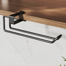 Metal No-punch Roll Paper Rack for Kitchen Cabinet Cling Film Storage Rack-Black-3
