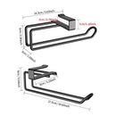 Metal No-punch Roll Paper Rack for Kitchen Cabinet Cling Film Storage Rack-Black-6