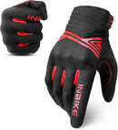 Breathable Mesh Motorcycle Gloves Touchscreen with TPR Palm Pad Hard Knuckle-Red-Medium-1