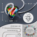 Infinity Love Heart Necklace, Birthstone Necklace for Women, Jewelry for Women with Healing Crystals, Allergy Free Pendant Necklace-13a-Protection-Rainbow Black-4