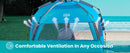 OutdoorMaster Pop Up 3-4 Person Beach Tent X-Large - Easy Setup, Portable Beach Shade Canopy Folding Sun Shelter with UPF 50+ UV Protection Removable Skylight Family Size (Blue)-10