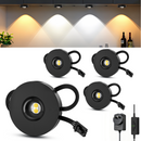 Under Cabinet Lighting, Timer & CCT 3000-6000K Puck Lights, Dimmable with Slider Controller, Plug-in Counter Lights for Kitchen Cabinet, Display Case, Bookshelf, Closet, Curio Cabinet (4Pack)-1