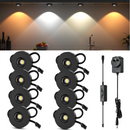 Under Cabinet Lighting, Timer & CCT 3000-6000K Puck Lights, Dimmable with Slider Controller, Plug-in Counter Lights for Kitchen Cabinet, Display Case, Bookshelf, Closet, Curio Cabinet (8Pack)-1