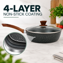 28cm PFOA Free Non-Stick Saute Pan with Lid, Marble-Effect Non-Stick Coating, Induction Compatible, Soft-Touch Handle, Dishwasher Safe-8