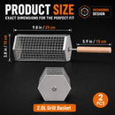 2Pcs Rolling Grill Basket with Removable Handle, 304 Stainless Steel BBQ Grilling Basket for Vegetables, Fish, Shrimp & Meat, Rotating Barbecue Cooking Basket for Outdoor Camping, Picnic & Backyard Grill-4