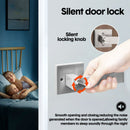 Privacy Door Lever Handle with Key, Heavy Duty Interior Door Lock, Adjustable Latch-Silver-3