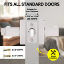 Privacy Door Lever Handle with Key, Heavy Duty Interior Door Lock, Adjustable Latch-Silver-5