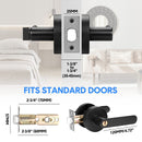 Privacy Door Lever Handle with Key, Heavy Duty Interior Door Lock, Round Design, 1 Pack, Matte Black-2